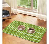 Kiwi Slice Printing Feeding Mat For Dogs Cats Pet Absorbent Leather Tablecloth 23.62in*15.75in Cat Dog