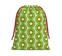 Kiwi Slice Printing Soft Drawstring Gift Bag With Red Ribbon Durable For Christmas Halloween For Adults Gifting