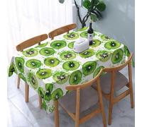 Kiwi Tablecloth Rectangular 130x160 cm - 3D Printed Fruit Pattern Table Cover and Table Cloth - Wipe Clean Waterproof Polyester Fabric for Garden, Kitchen, Party, Picnic 3534v