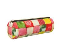Kiwi Watermelon Print Pencil Case Cylindrical Stylish Pen Pouch Office Accessories Stationery Organizer
