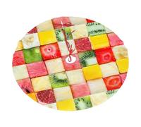 Kiwi Watermelon Printing Christmas Tree Skirt Xmas Mat With Print For Home Holiday Party Indoor Outdoor Decorations