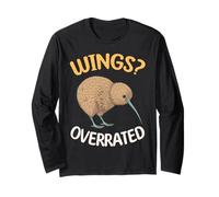 Kiwi Wings Overrated Flightless Bird Humor Long Sleeve T-Shirt