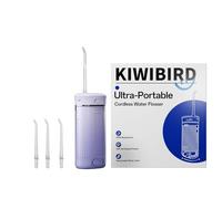 KIWIBIRD Mini Water Flosser for Travel, Ultra-Portable Cordless Oral Irrigator with UVC Light, IPX8 Waterproof 3 Modes, 230mL Teeth Cleaner for Tonsil Stones & Braces Care - Home & Travel (Purple)
