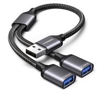 KiwiBird USB Splitter 2 Port, USB Double Adapter, Data Power Charging Cable