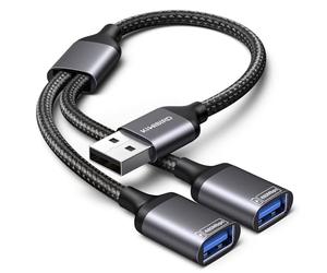 KiwiBird USB Splitter 2 Port, USB Double Adapter, Data Power Charging Cable