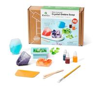 KiwiCo Crystal Geode Soapmaking Kit | Complete Set Includes Beaker, Clear Soap, Molds, Mixing Sticks, Mica Powder, Liquid Colors & More | DIY Soap Making Kit for Kids Ages 7+