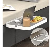 KIWIFOTOS Bedside Shelf for Bed, Bed Shelf Inserted Into Mattress, Bed Side Table Tray Organiser, Bed Frame Clamp Shelf with Cup Holder, Cable Organizer, For iPad Slot,For Over 15cm Thick Mattresses