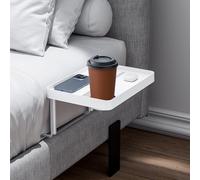 KIWIFOTOS Compact Size Bedside Shelf for Bed, Bed Shelf Nightstand Tray for Platform Bed with Cup & Cord Holder, College Dorm Room Essential