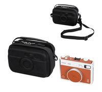 KIWIFOTOS Hard Belt Camera Travel Case with Shoulder Strap,Compact Camera Pouch for Fujifilm X100 Series, X-E5, Insta Mini EVO/Liplay, Leica sofort, Kodak Mini Shot 2, Size 154 x 104 x 57mm Black