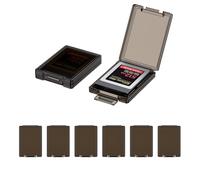 KIWIFOTOS Memory Card Case, 6 Packs XQD Cfexpress Type B Card Storage Holder,Individual Plastic Card Wallet For Nikon,Fuji, Ronin 4D,Canon EOS Camera Accessories, With Labels For Easy Organization