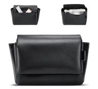 KIWIFOTOS Soft Leather Small Camera Bag for Fuji X100VI X100V X-E5, Canon PowerShot V1, Compact Camera Case with Pocket and Faux Suede Inner, Magnet Closure for Quick Access (Black)