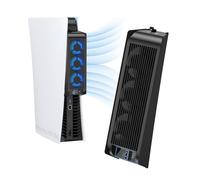 KIWIHOME Cooling Fan for PS5 Accessories, Upgraded Quite Cooler Fan with LED & Controller USB Port for PS5 Digital Edition/Ultra HD Console, Not for PS5 Slim(Black)