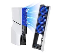 KIWIHOME Cooling Fan for PS5 Slim, Efficient Cooling Accessories with 3 Larger Fans, Adjustable Speed, Auto On/Off, USB3.0 Port & LED, Not for PS5 2020/Pro 2024
