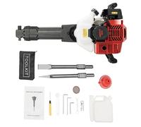 KiwiHood 1900W Gas Demolition Jack Hammer Professional 52CC Concrete Breaker with Point & Flat Chisels Heavy-Duty Demolition Hamme for Foundation Removal, Trenching and Wall Demolition