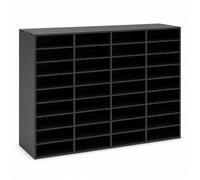 KiwiHood 36 Compartment Literature Organizer Black Desktop File Holder, Heavy Duty PVC Document Sorter with Removable Partitions for Office Classroom Church Organization and Storage Solutions (Black)