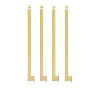 KiwiHood 4-Pack Metal Stair Baluster Posts - 39.37 Inch High Rectangular Stair Handrail Posts with Sturdy Base, Adjustable Up to 43°, for Indoor/Outdoor Staircases, Entries, Platforms, Villas (Gold)