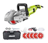 KiwiHood 4000W Wall Chaser Machine, Portable Dust-Free Professional Wall Groover with 5-Blade Adjustable Grooving Depth and Width for Cutting Walls, Floors, and Reinforcement