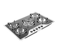 KiwiHood 5-Burner Gas Hob Professional 3.2kW Cooktop Commercial-Grade Gas Stove with Dual Fuel LPG/NG Compatibility | 30.31in Built-In Design for Homes, Restaurants and Holiday Rentals