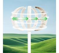 KiwiHood 600W Vertical Axis Wind Turbine Generator White Lantern Wind Generator 12V Lantern-Style Home Windmill for Boat/Solar Hybrid Systems, Low 6.56ft/s Startup, 147mph Survival Speed