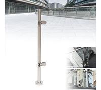 KiwiHood Glass Railing Post Stainless Steel Balustrade Railing Post Handrail Railing Fence Staircase Handrail Balusters with Glass Clamp for Pool Fence Garden Balcony (90cm Corner Post)