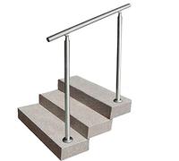 KiwiHood Outdoor Handrail Safety Grab Rail 2-3 Step Stair Railing Kit Stainless Steel Stair Handrail Outside Metal Stair Railing for Indoor Outdoor Concrete Steps, Porch Steps (80cm)
