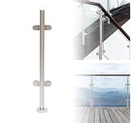 KiwiHood Stainless Steel Balustrade Railing Post with Glass Clamp for Pool Fence Garden Balcony (90cm Mid Post)
