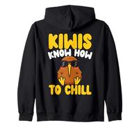 Kiwis Know How To Chill Cool Sunglasses Kiwi Zip Hoodie