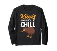 Kiwis Know How to Chill Funny Kiwi Bird Saying New Zealand Long Sleeve T-Shirt
