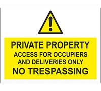 Kiwistar - Alu-Dibond - Sign - 20x15cm - Private property access for occupiers deliveries only no trespassing sign - Warning - Notice - Sticker - Safety - school - home - office