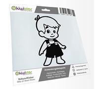 Kiwistar - Car Sticker Baby on Board - Black - Boy Overalls - Without Desired Text 30cm - Decal for Bicycle Vehicle Truck SUV