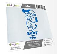 Kiwistar - Car Sticker Baby on Board - Blue - cappy Dog boy - Baby on Tour 15cm - Decal for Bicycle Vehicle Truck SUV