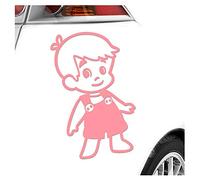 Kiwistar - Car Sticker Baby on Board - Light Rose - Boy Overalls - Without Desired Text 30cm - Decal for Bicycle Vehicle Truck SUV