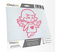 Kiwistar - Car Sticker Baby on Board - Light Rose - Little Angel Girl - Without Desired Text 30cm - Decal for Bicycle Vehicle Truck SUV
