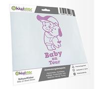 Kiwistar - Car Sticker Baby on Board - Lilac - cappy Dog boy - Baby on Tour 20cm - Decal for Bicycle Vehicle Truck SUV