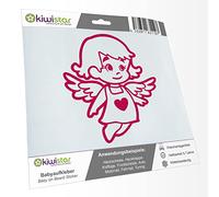 Kiwistar - Car Sticker Baby on Board - Pink - Little Angel Girl - Without Desired Text 30cm - Decal for Bicycle Vehicle Truck SUV