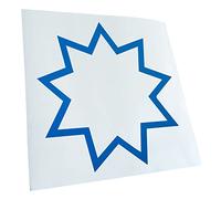 Kiwistar - Car Sticker - Bahai Nine Pointed Star10 x 10 cm - blue - Decals for Tuning, Vehicle, Truck, Bicyle, SUV, Laptop