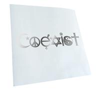 Kiwistar - Car Sticker - Coexist Symbols 20 x 5 cm - chrome - Decals for Tuning, Vehicle, Truck, Bicyle, SUV, Laptop