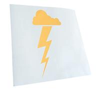 Kiwistar - Car Sticker - Gold Chrome - 20 x 10 cm Thunderstorm Cloud Lightning - Rear Window Car Sticker Weatherproof for Car Truck Moped Truck - Sticker Exterior Self-Adhesive Tuning Accessories for