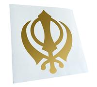 Kiwistar - Car Sticker - Khanda Sikhism 10 x 12 cm! - gold - Decals for Tuning, Vehicle, Truck, Bicyle, SUV, Laptop