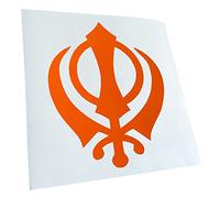 Kiwistar - Car Sticker - Khanda Sikhism 10 x 12 cm! - orange - Decals for Tuning, Vehicle, Truck, Bicyle, SUV, Laptop