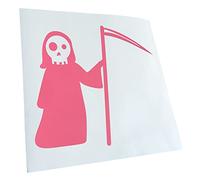 Kiwistar - Car Sticker - Light Pink - 24 x 22 cm Grim Reaper Comic Death Scary - Rear Window Car Sticker Weatherproof for Car Truck Moped Truck - Sticker Exterior Self-Adhesive Tuning Accessories for