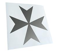 Kiwistar - Car Sticker - Maltese Cross 11 x 11 cm - silver - Decals for Tuning, Vehicle, Truck, Bicyle, SUV, Laptop
