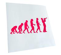 Kiwistar - Car Sticker - Neon Pink - 40 x 16 cm Evolution Trumpet Player - Rear Window Car Sticker Weatherproof for Car Truck Moped Truck - Sticker Exterior Self-Adhesive Tuning Accessories for