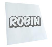 Kiwistar - Car Sticker - Robin First Name Boyss - Grey - Decals for Tuning, Vehicle, Truck, Bicyle, SUV, Laptop