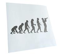 Kiwistar - Car Sticker - Silver - 50 x 20 cm Evolution Trumpet Player - Rear Window Car Sticker Weatherproof for Car Truck Moped Truck - Sticker Exterior Self-Adhesive Tuning Accessories for Window