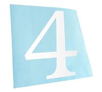 Kiwistar - Car Sticker - White - 10 x 8 cm Number 4 - Numbers - Rear Window Car Sticker Weatherproof for Car Truck Moped Truck - Sticker Exterior Self-Adhesive Tuning Accessories for Windows Vehicle