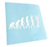 Kiwistar - Car Sticker - White - 24 x 10 cm Evolution Trumpet Player - Rear Window Car Sticker Weatherproof for Car Truck Moped Truck - Sticker Exterior Self-Adhesive Tuning Accessories for Window