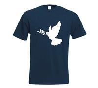 Kiwistar - Dove of Peace T-Shirt in 15 Men's Funshirt Printed Design Fun Motive Top Cotton S M L XL XXL Navy