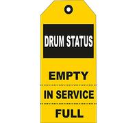 Kiwistar - Sticker - 14,6x6,7cm - 3-Part Drum Status Tag - Warning - Notice - Sticker - Safety - School - Home - Office