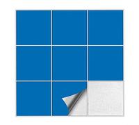 Kiwistar Tile Stickers Azure semi Gloss 9,5 x 9,5 cm - 1 Pieces - Adhesive Tiles - Tile Pattern - Sticker Tiles - Glue Over The Wall Tiles